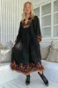 JAASE - Boheme Long Sleeve Midi Dress: Slimline Smock Dress in Emmery Print sold by Salty Crush