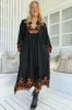 JAASE - Boheme Long Sleeve Midi Dress: Slimline Smock Dress in Emmery Print sold by Salty Crush