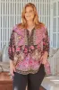 JAASE - Chloe Top: Very Oversized Crochet Trim Neckline Smock Top in Cherry Blossom Print sold by Salty Crush