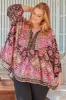 JAASE - Chloe Top: Very Oversized Crochet Trim Neckline Smock Top in Cherry Blossom Print sold by Salty Crush