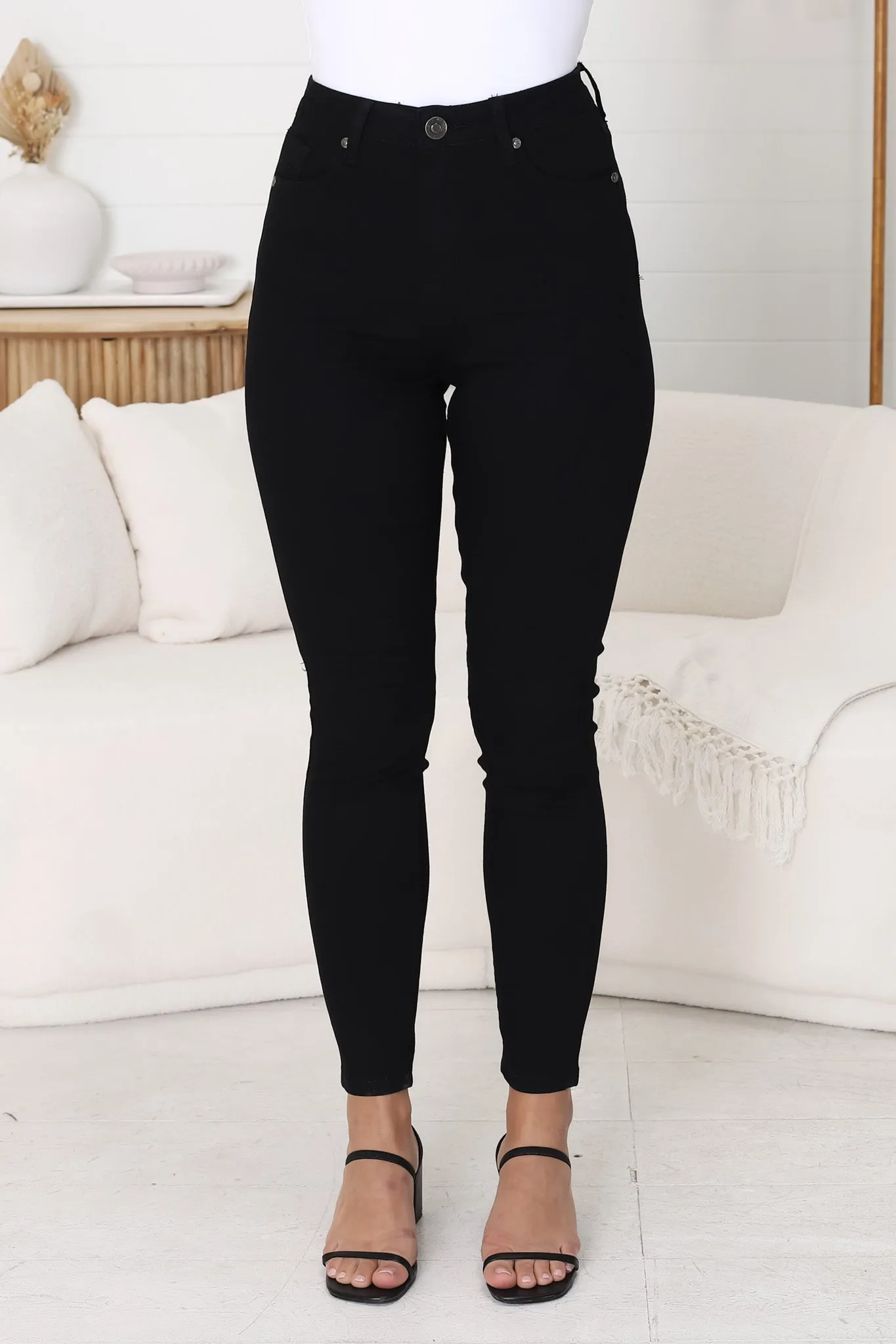 Bob Jeans - High Waist Stretch Skinny Leg Jeans in Black sold by Salty Crush product image thumbnail 3