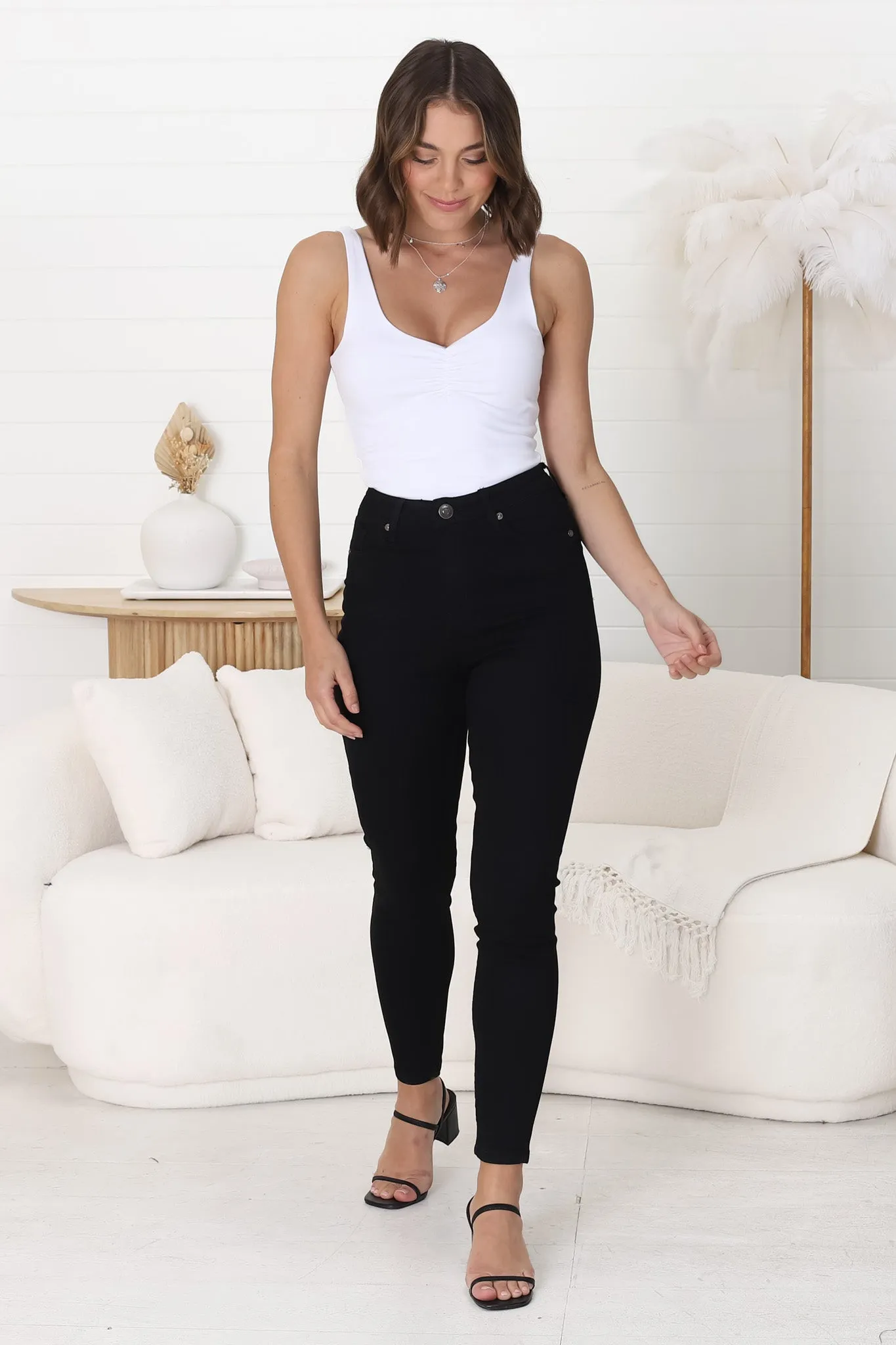 Bob Jeans - High Waist Stretch Skinny Leg Jeans in Black sold by Salty Crush product image thumbnail 5