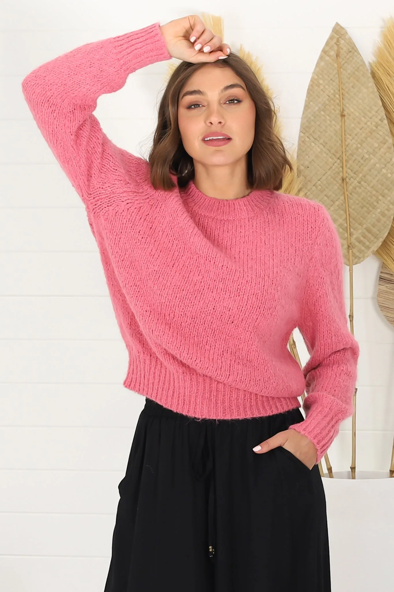 Veronica Jumper - Soft Knit Crew Neck Jumper in Pink sold by Salty Crush product image thumbnail 3