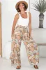 Avianna Pants - Paper Bag High Waisted Wide Leg Pants in Floral Print sold by Salty Crush