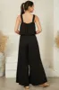 True Jumpsuit - Square Neckline Overall Jumpsuit in Black sold by Salty Crush