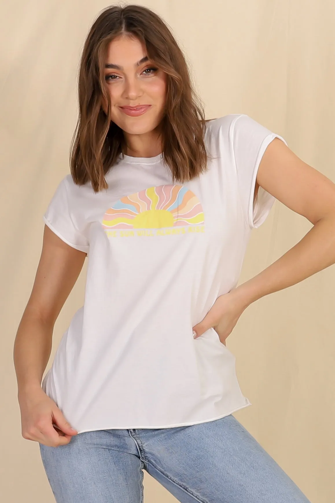 The Sun Tee - Graphic Short Sleeve T-Shirt in White sold by Salty Crush product image thumbnail 4
