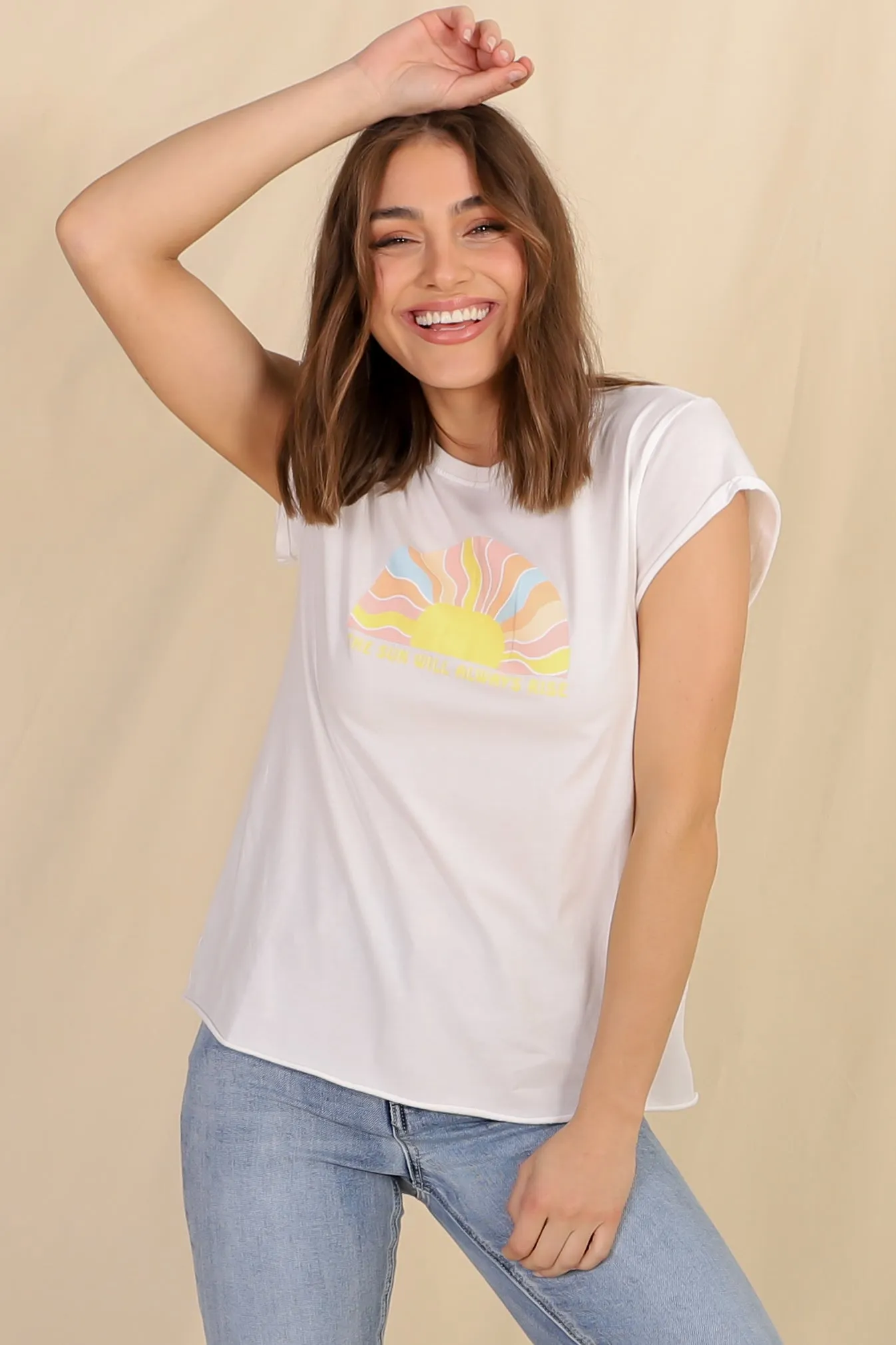 The Sun Tee - Graphic Short Sleeve T-Shirt in White sold by Salty Crush product image thumbnail 5