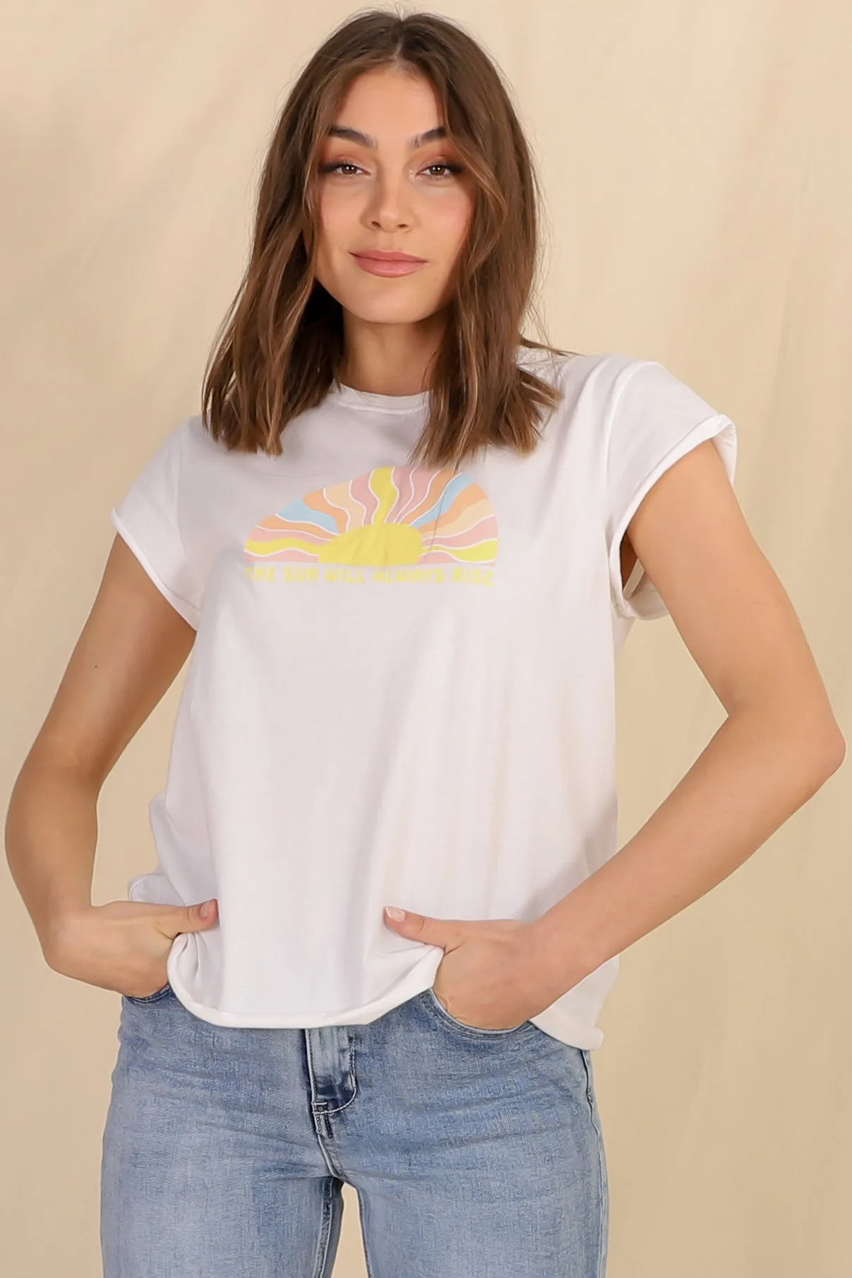 The Sun Tee - Graphic Short Sleeve T-Shirt in White sold by Salty Crush product image thumbnail 3