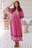 JAASE - Boheme Midi Dress: Piping Defined Bust Slimline Smock Dress In Jolene Print sold by Salty Crush
