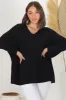Pier Jumper - Oversized Batwing Knit Jumper in Black sold by Salty Crush