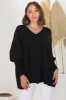 Pier Jumper - Oversized Batwing Knit Jumper in Black sold by Salty Crush