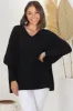 Pier Jumper - Oversized Batwing Knit Jumper in Black sold by Salty Crush