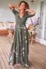 Indiana Maxi Dress - Lace Back Shirred Waist A Line Dress with Handkerchief Hemline in Birds Paradise Print sold by Salty Crush