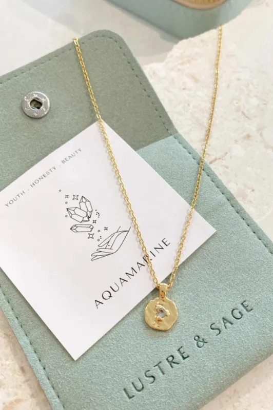March Birthstone Necklace - Aquamarine made by Salty Crush