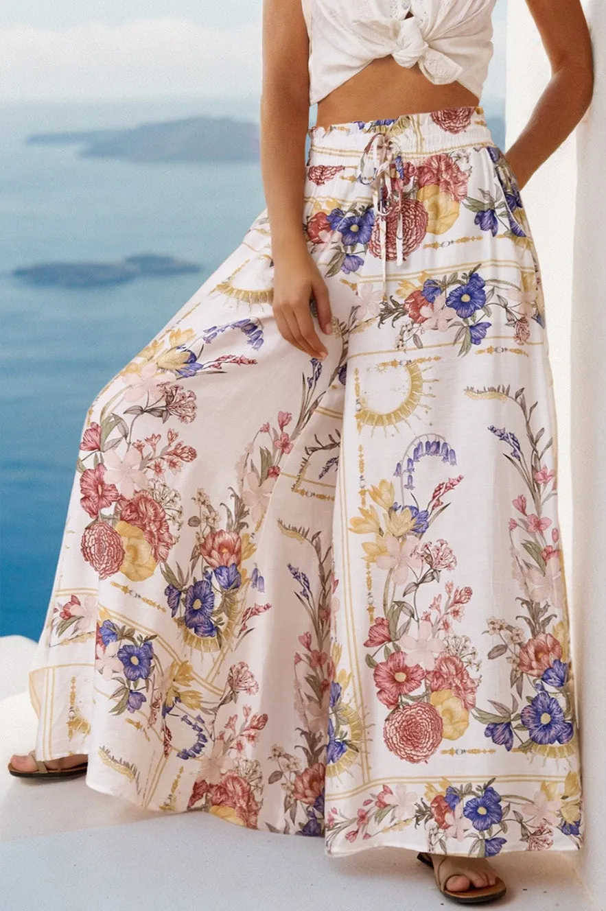 Charli Pants - Paper Bag High Waisted Wide Leg Pants in Adelia Print sold by Salty Crush product image thumbnail 2