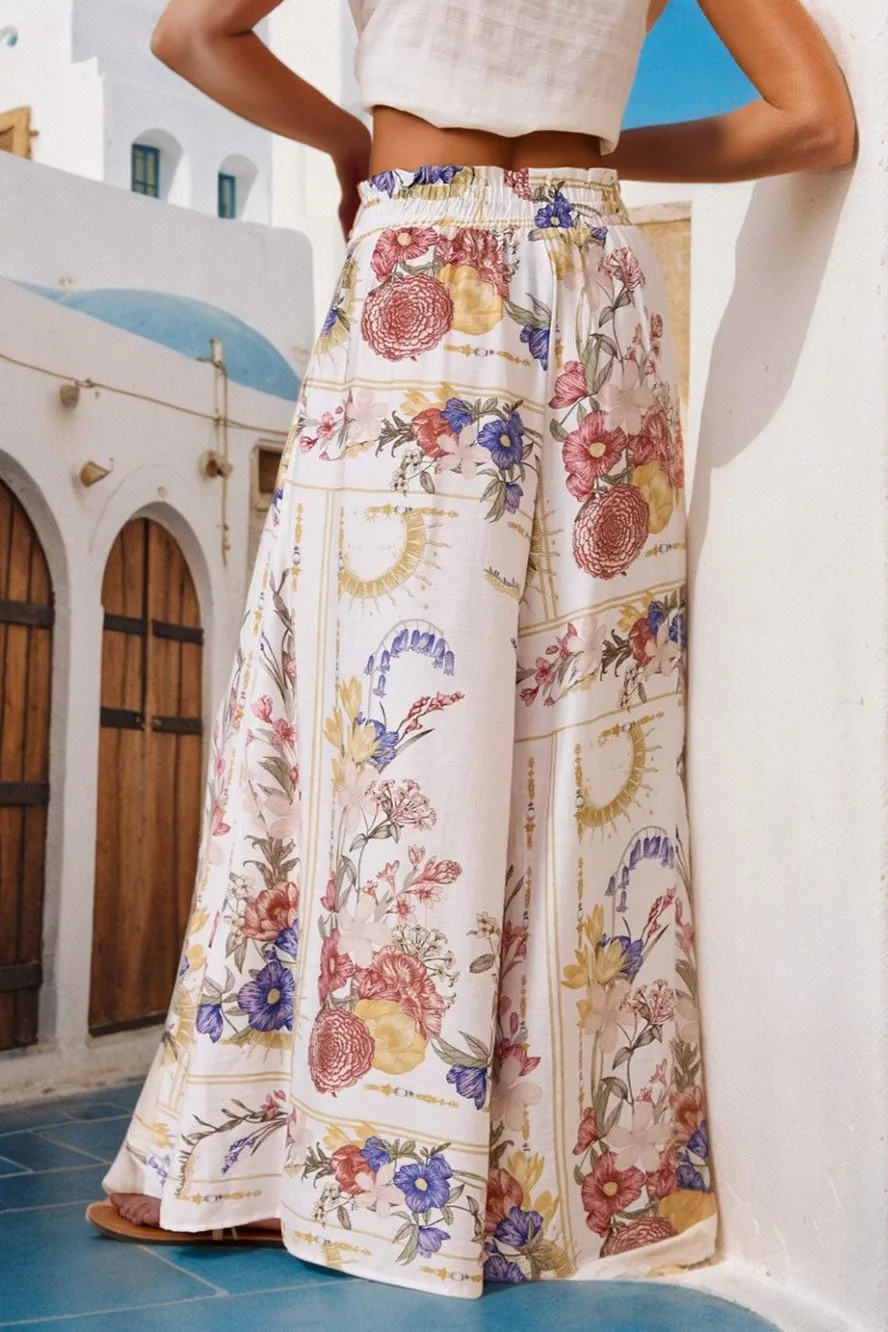 Charli Pants - Paper Bag High Waisted Wide Leg Pants in Adelia Print sold by Salty Crush product image thumbnail 4