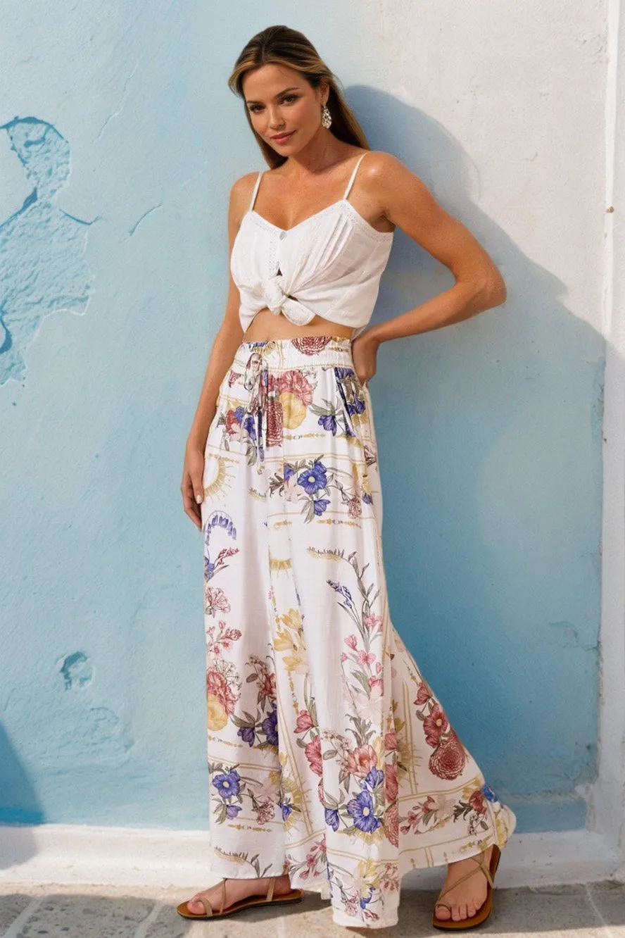 Charli Pants - Paper Bag High Waisted Wide Leg Pants in Adelia Print sold by Salty Crush product image thumbnail 3