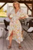 Indiana Maxi Dress - Lace Back Shirred Waist A Line Dress with Handkerchief Hemline in Fantasy Print sold by Salty Crush