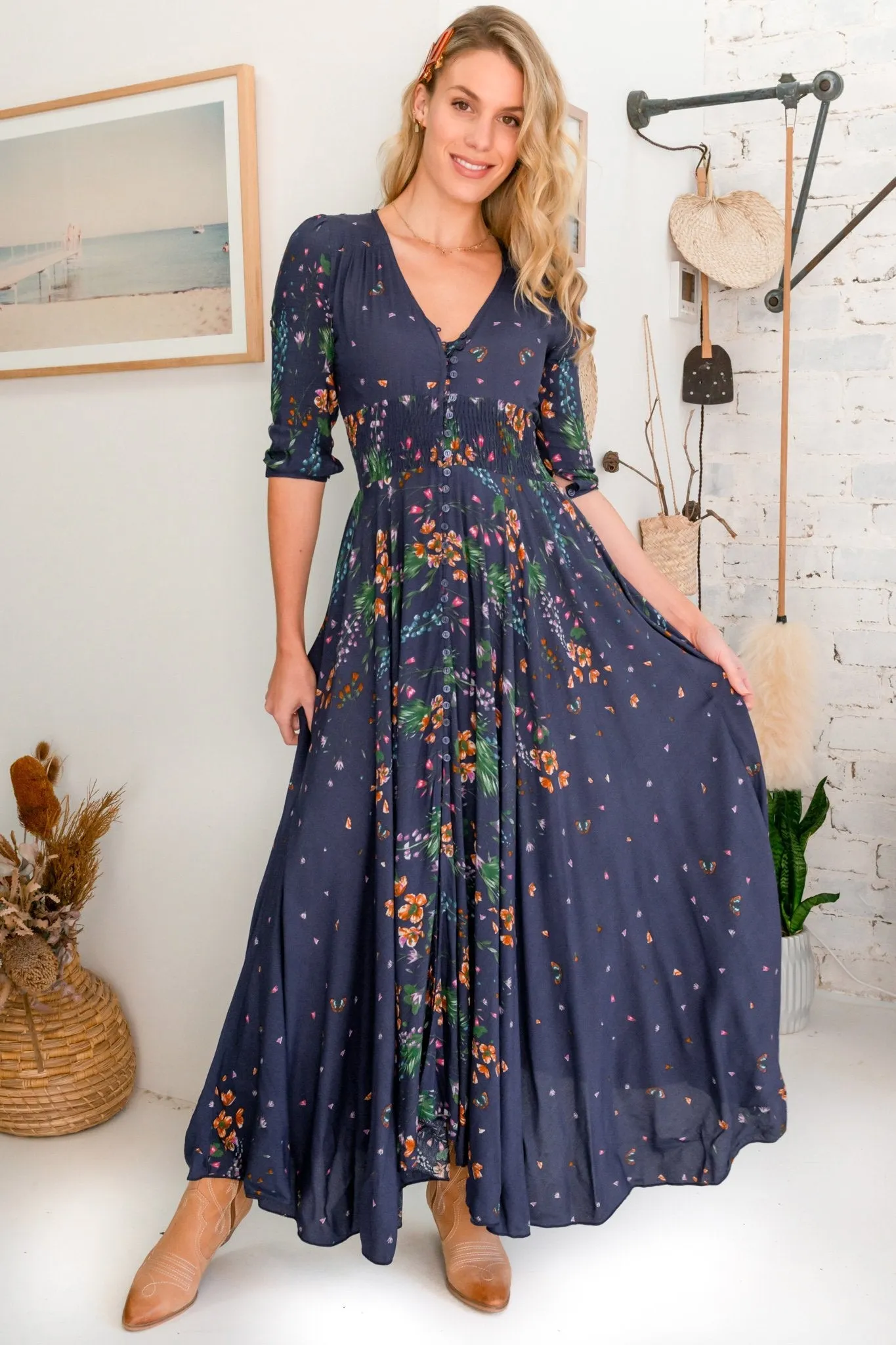 Indiana - Raining Flowers Maxi Dress sold by Salty Crush product image thumbnail 3