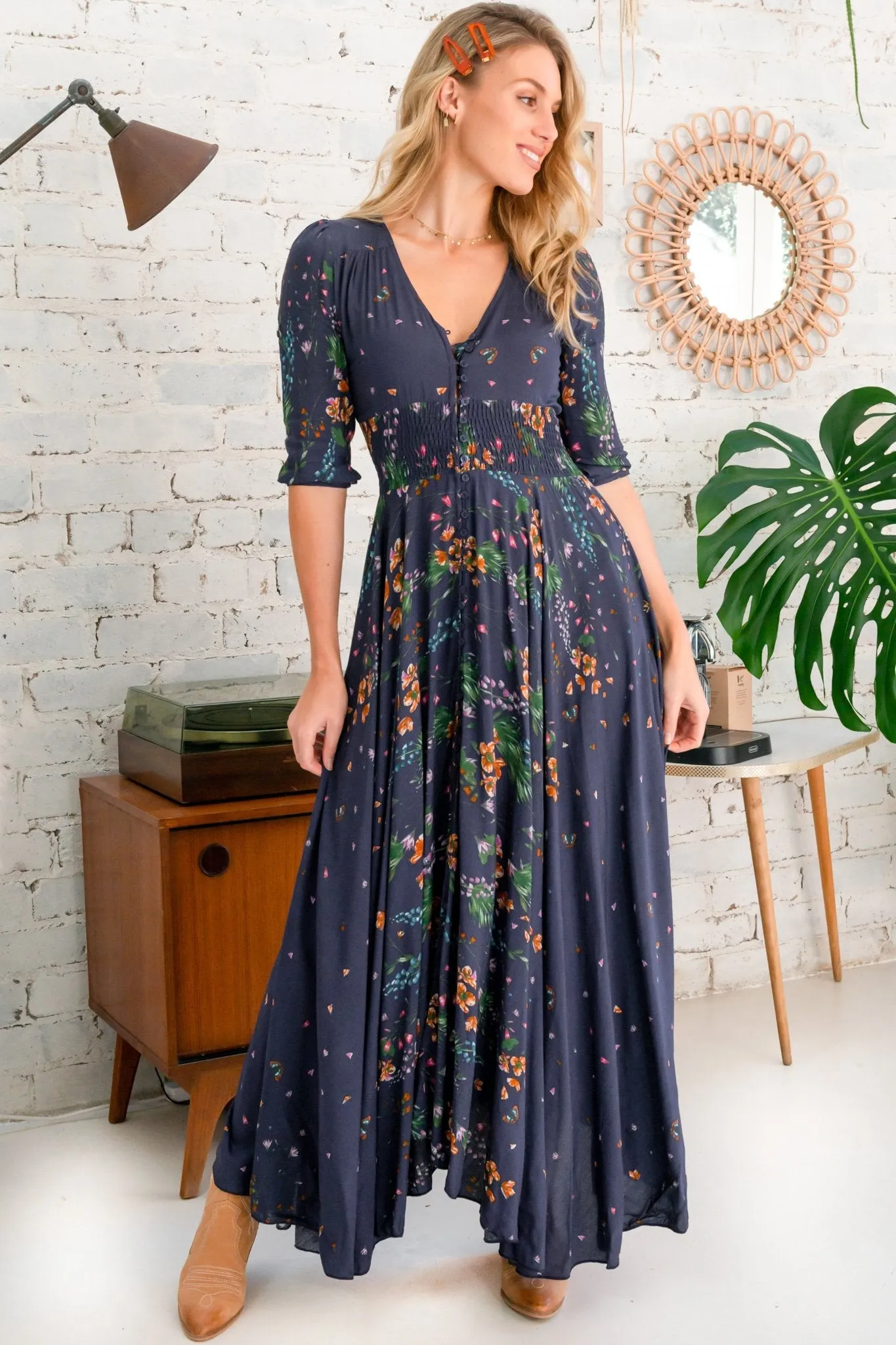 Indiana - Raining Flowers Maxi Dress sold by Salty Crush