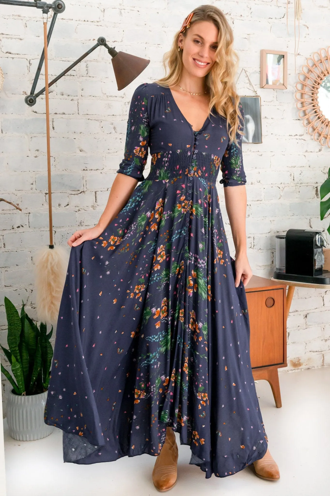 Indiana - Raining Flowers Maxi Dress sold by Salty Crush product image thumbnail 5