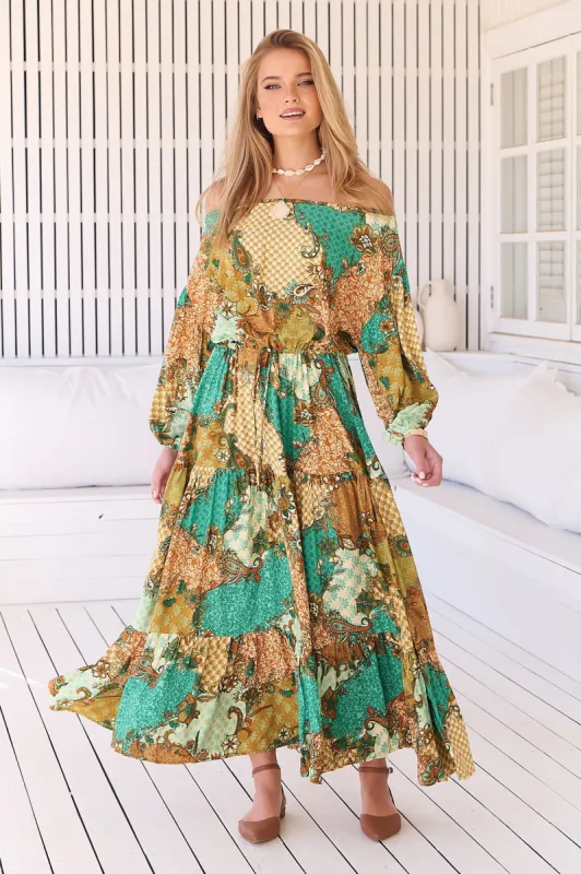 green emerald velvet dress JAASE - Carmen Maxi Dress main image 0