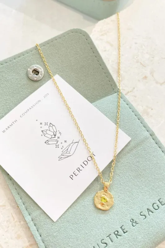 August Birthstone Necklace - Peridot made by Salty Crush