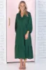 Zaraha Midi Dress - Folded Collar Button Down Tiered Dress in Green sold by Salty Crush