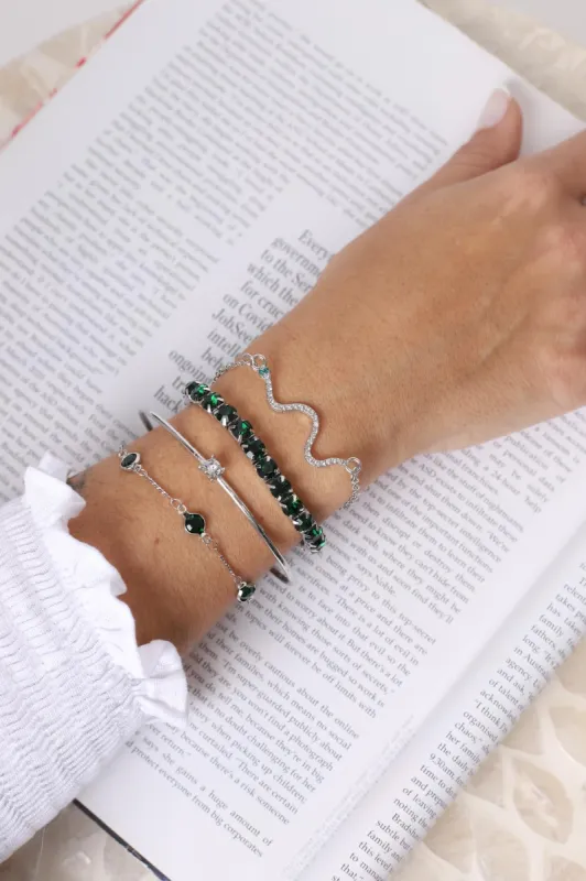 Odin Rhinestone Bracelet Set - Silver sold by Salty Crush