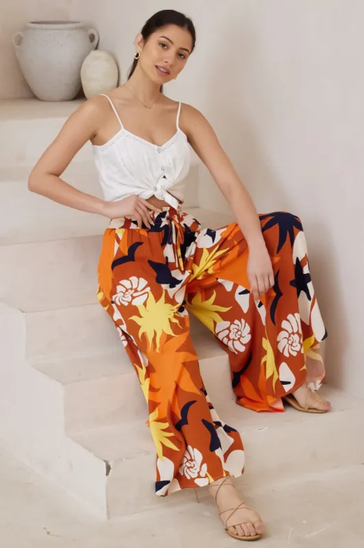 Mezza Pants - Paper Bag High Waisted Wide Leg Pant in Simba Print sold by Salty Crush