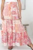Lemzie Maxi Skirt - Tiered Crochet Insert Skirt in Coral sold by Salty Crush