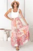Lemzie Maxi Skirt - Tiered Crochet Insert Skirt in Coral sold by Salty Crush
