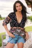 JAASE - Palas Top: V Neck Slouch Blouse with Criss Coss Bust Tie In Eternity Print sold by Salty Crush