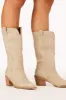 Dariel Boots - Mid Calf Western Boots in Taupe Nubuck sold by Salty Crush