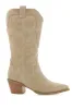 Dariel Boots - Mid Calf Western Boots in Taupe Nubuck sold by Salty Crush