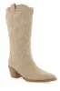 Dariel Boots - Mid Calf Western Boots in Taupe Nubuck sold by Salty Crush