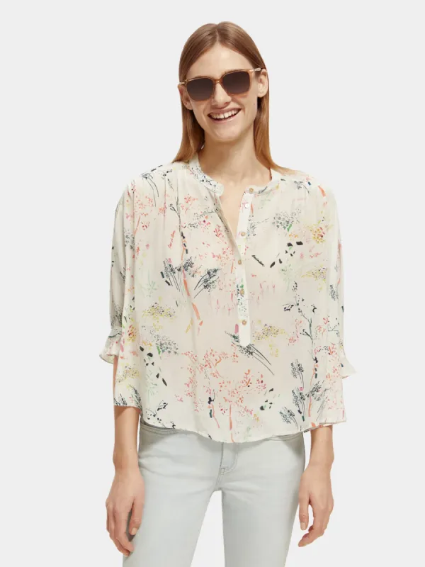 Elbow sleeve easy popover top sold by Scotch & Soda