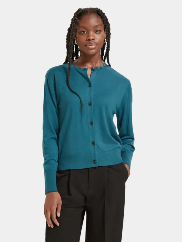 Jacquard crewneck cardigan sold by Scotch and Soda