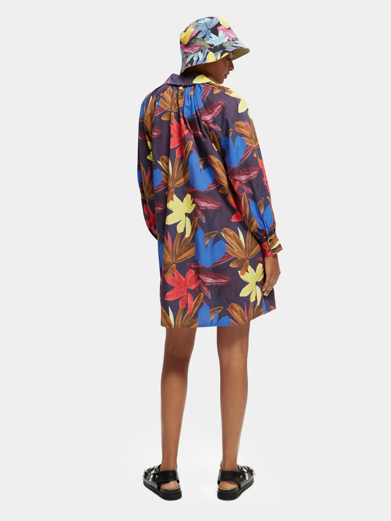 Printed mini organic cotton shirt dress sold by Scotch and Soda product image thumbnail 3