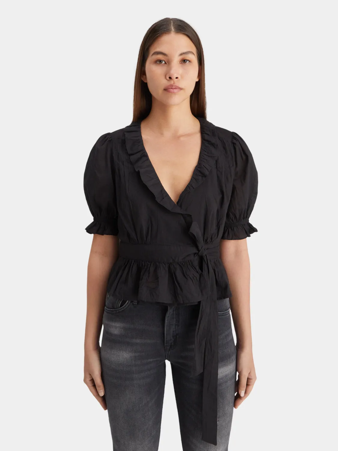 Ruffle wrap top sold by Scotch & Soda
