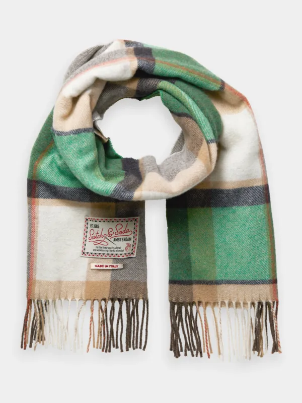 Wool blend check scarf sold by Scotch and Soda
