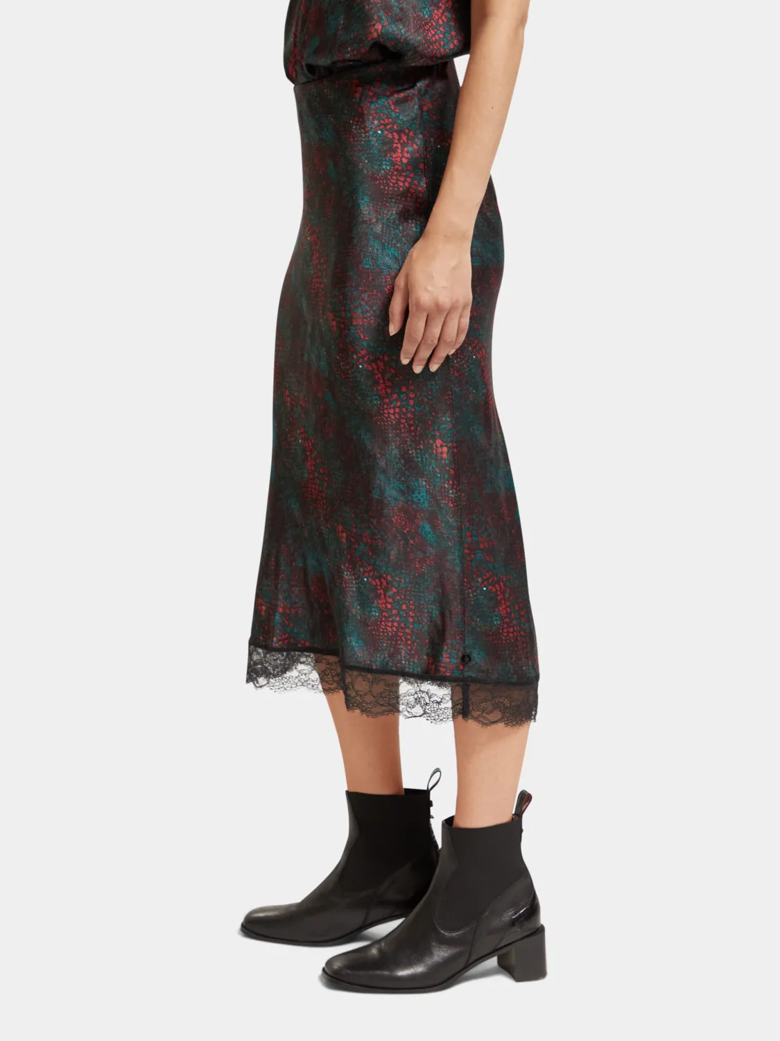 Satin midi skirt with lace sold by Scotch and Soda product image thumbnail 4