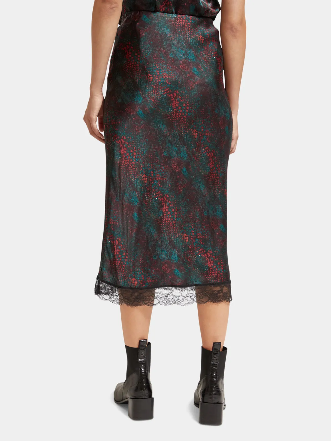 Satin midi skirt with lace sold by Scotch and Soda product image thumbnail 3
