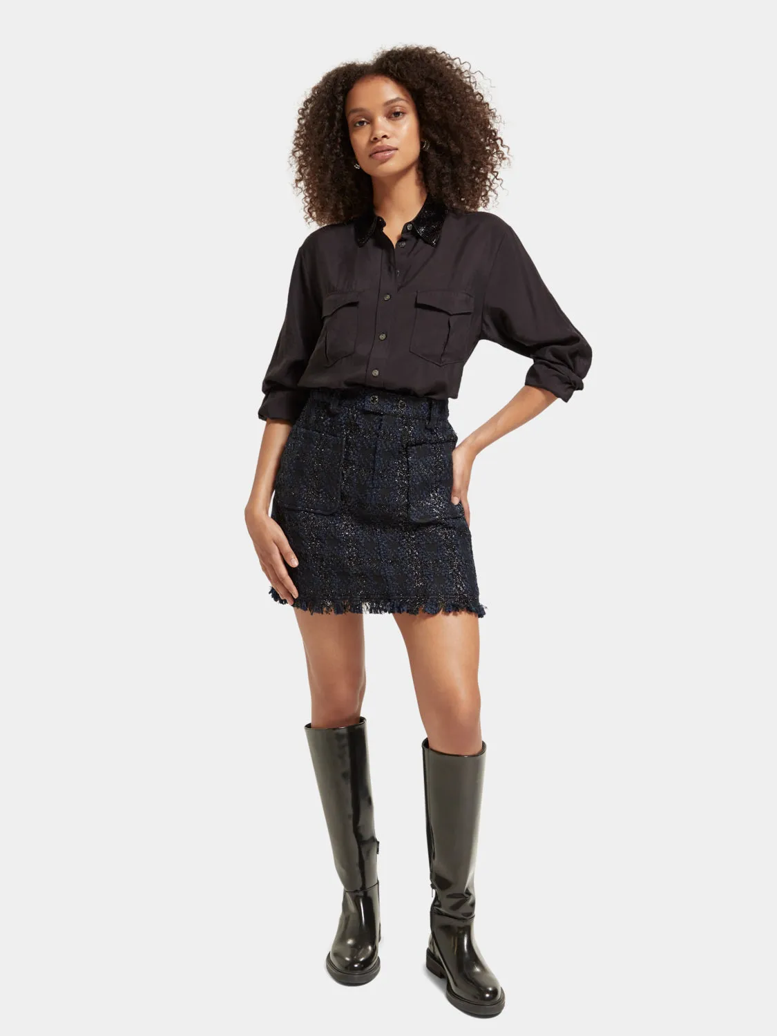 Beaded collar shirt sold by Scotch and Soda product image thumbnail 4