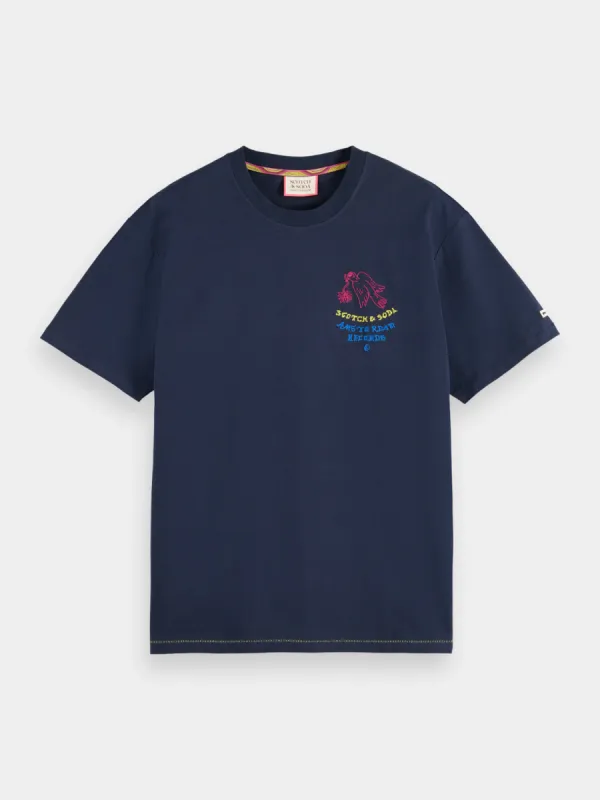 Relaxed-fit cross stitch artwork t-shirt sold by Scotch and Soda