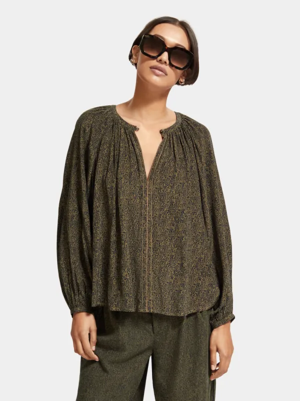 Balloon sleeve printed blouse sold by Scotch and Soda