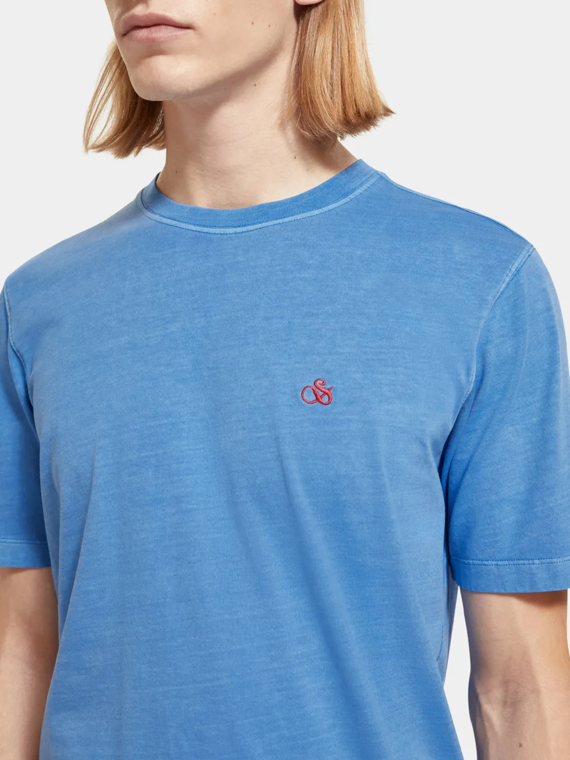 Regular-fit garment-dyed logo t-shirt sold by Scotch and Soda product image thumbnail 4