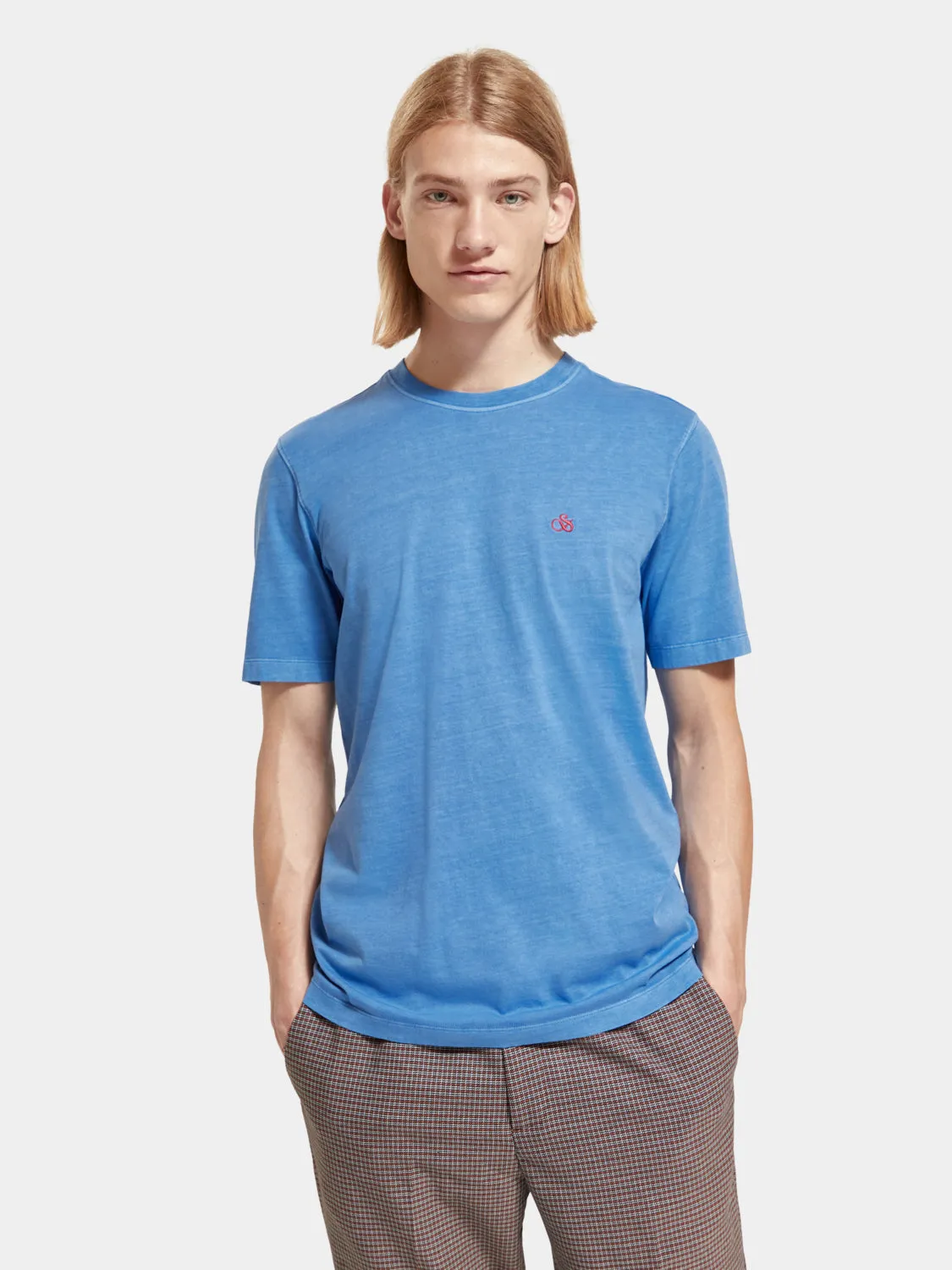 Regular-fit garment-dyed logo t-shirt sold by Scotch and Soda