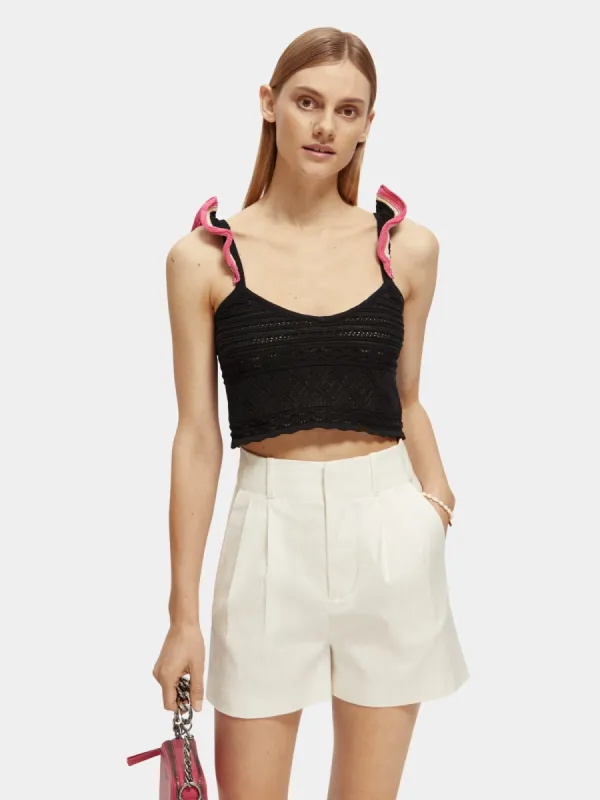 Pointelle crop knitted vest sold by Scotch and Soda