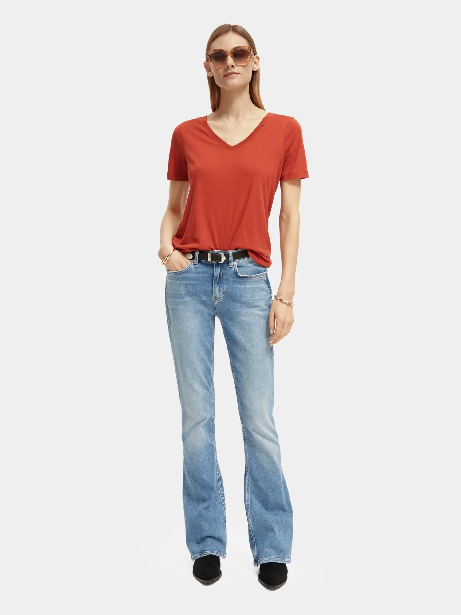 Regular-fit v-neck t-shirt sold by Scotch and Soda product image thumbnail 4